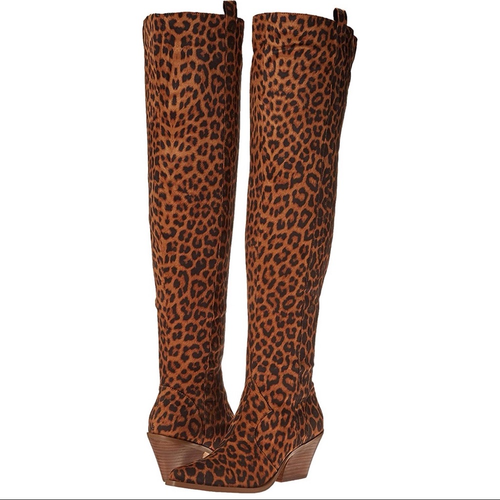 Leopard Print Thigh High Boots